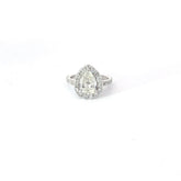 14K White Gold 1.70ct I SI1 Pear Shape Diamond/ 1.00ct G VS2 Round Diamond Engagement Ring Certified By GIA # 2151532740